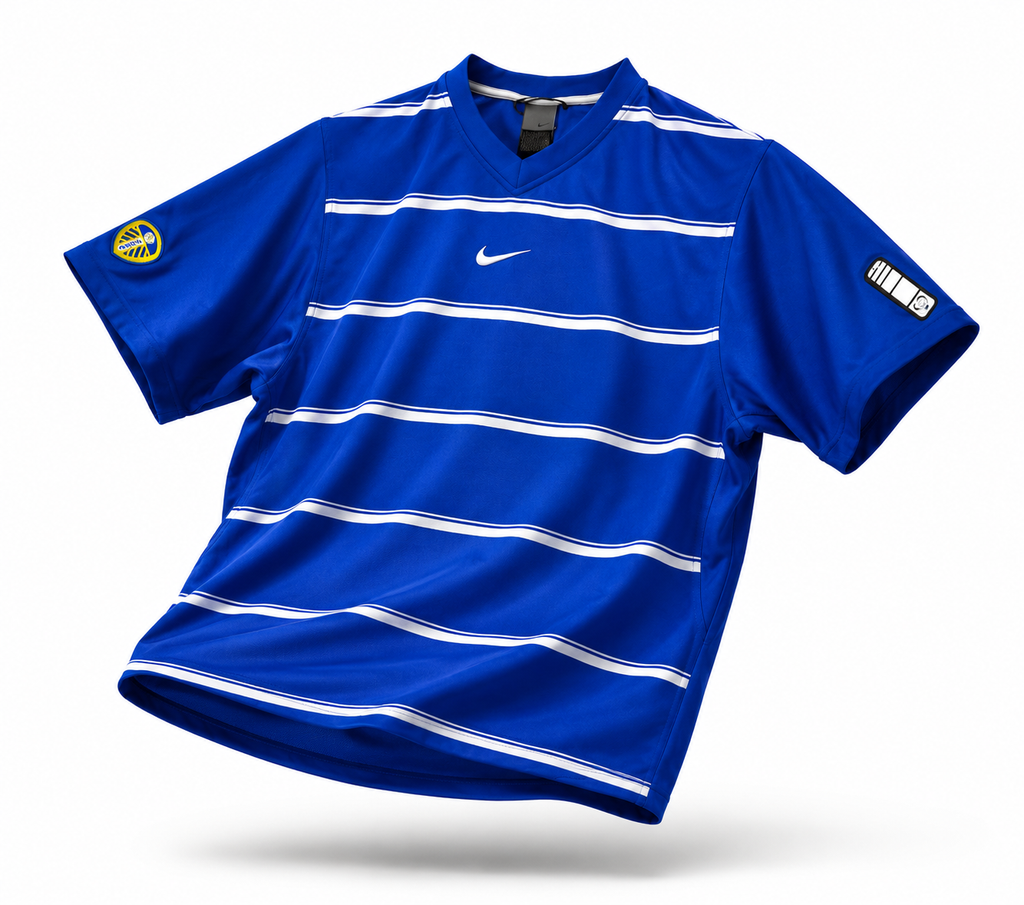 Nike Leeds United Vintage Football Jersey Y2K Blue L