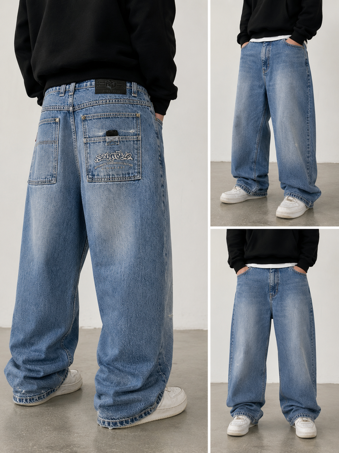 Southpole Baggy Jeans Vintage Y2K Light Wash Denim W31