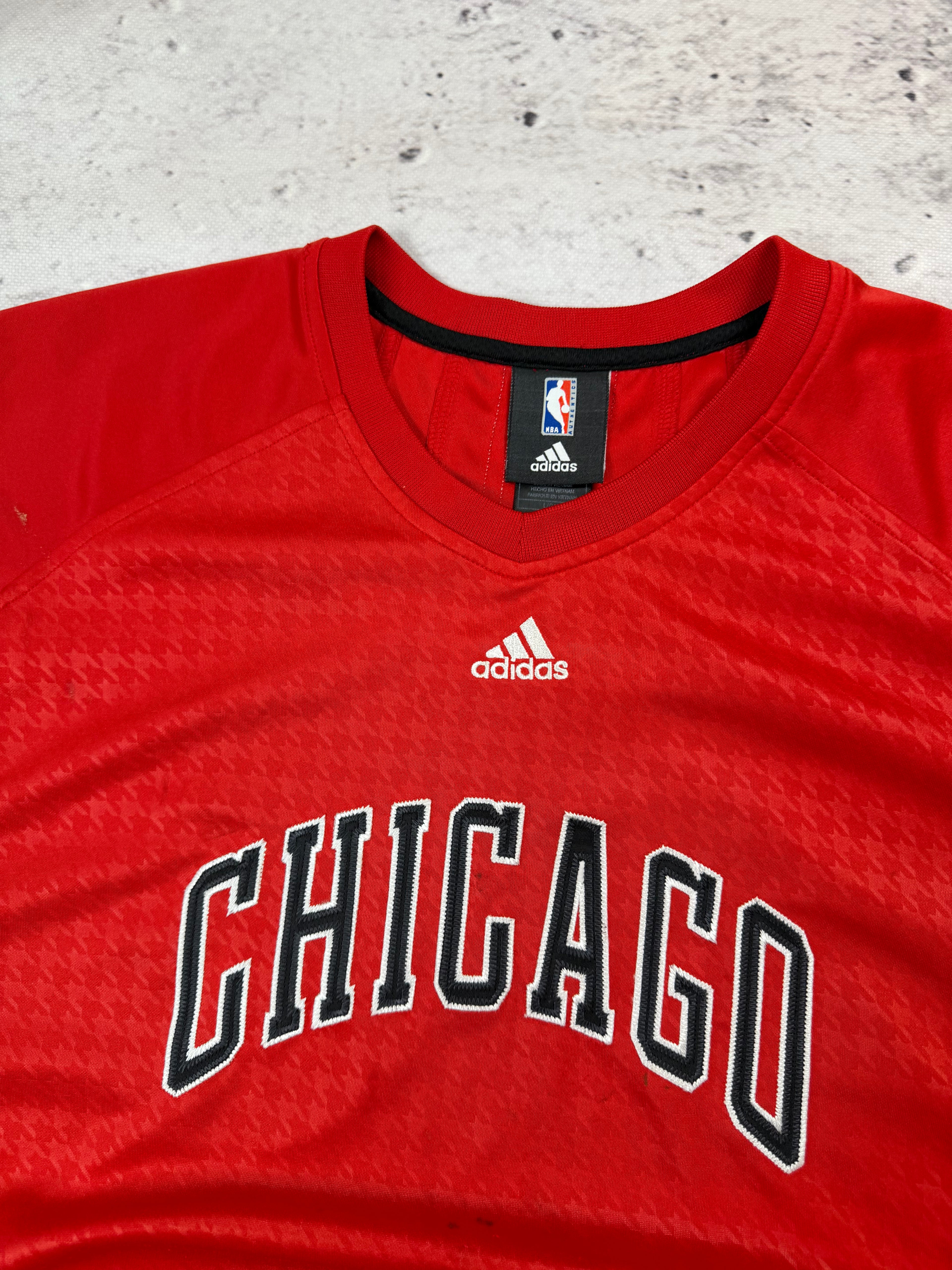 Adidas Chicago Bulls NBA Shooting Shirt Warm Up Jersey Vintage L