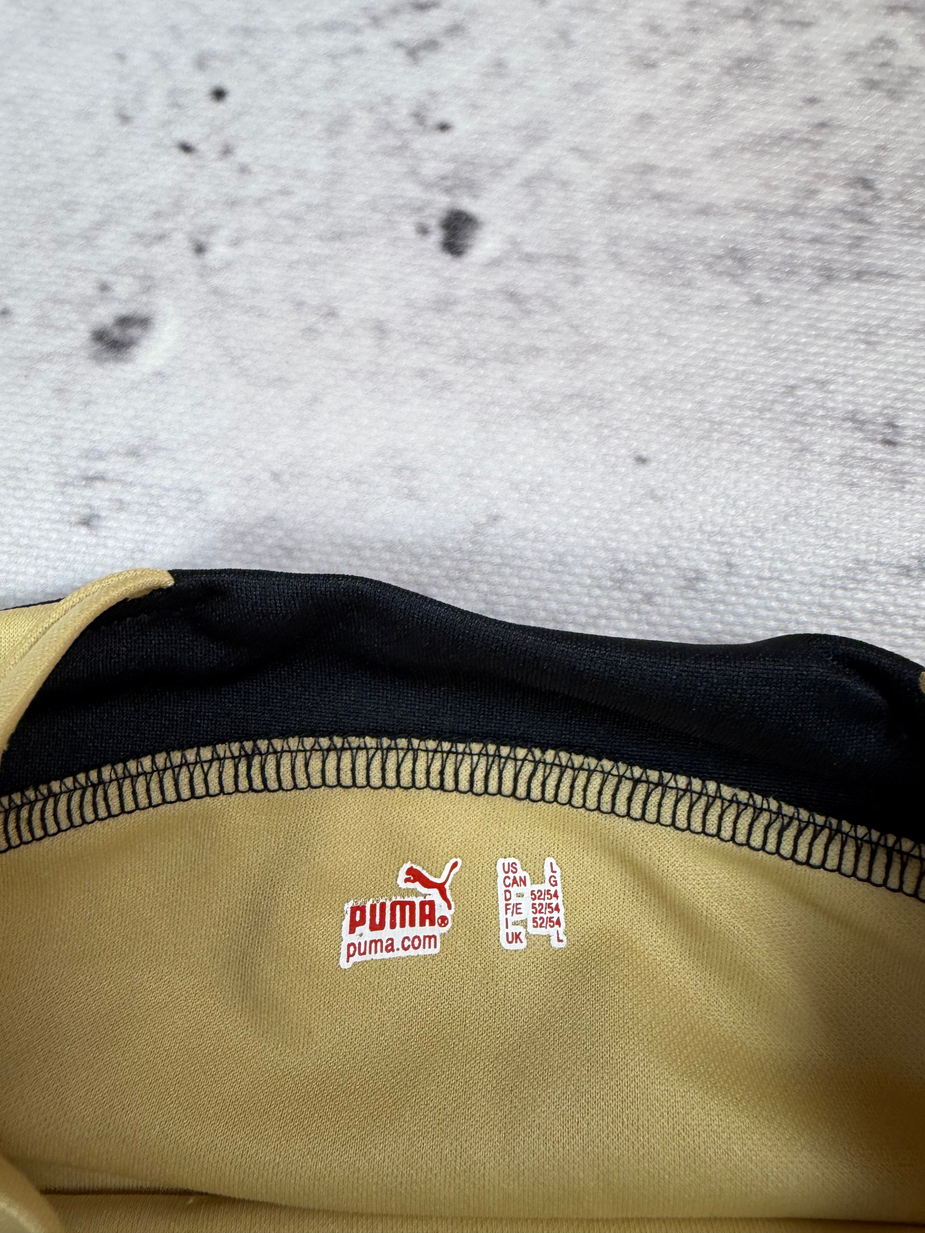 Puma Olympiacos FC Training Jersey Beige Black Size L Vintage Football Shirt