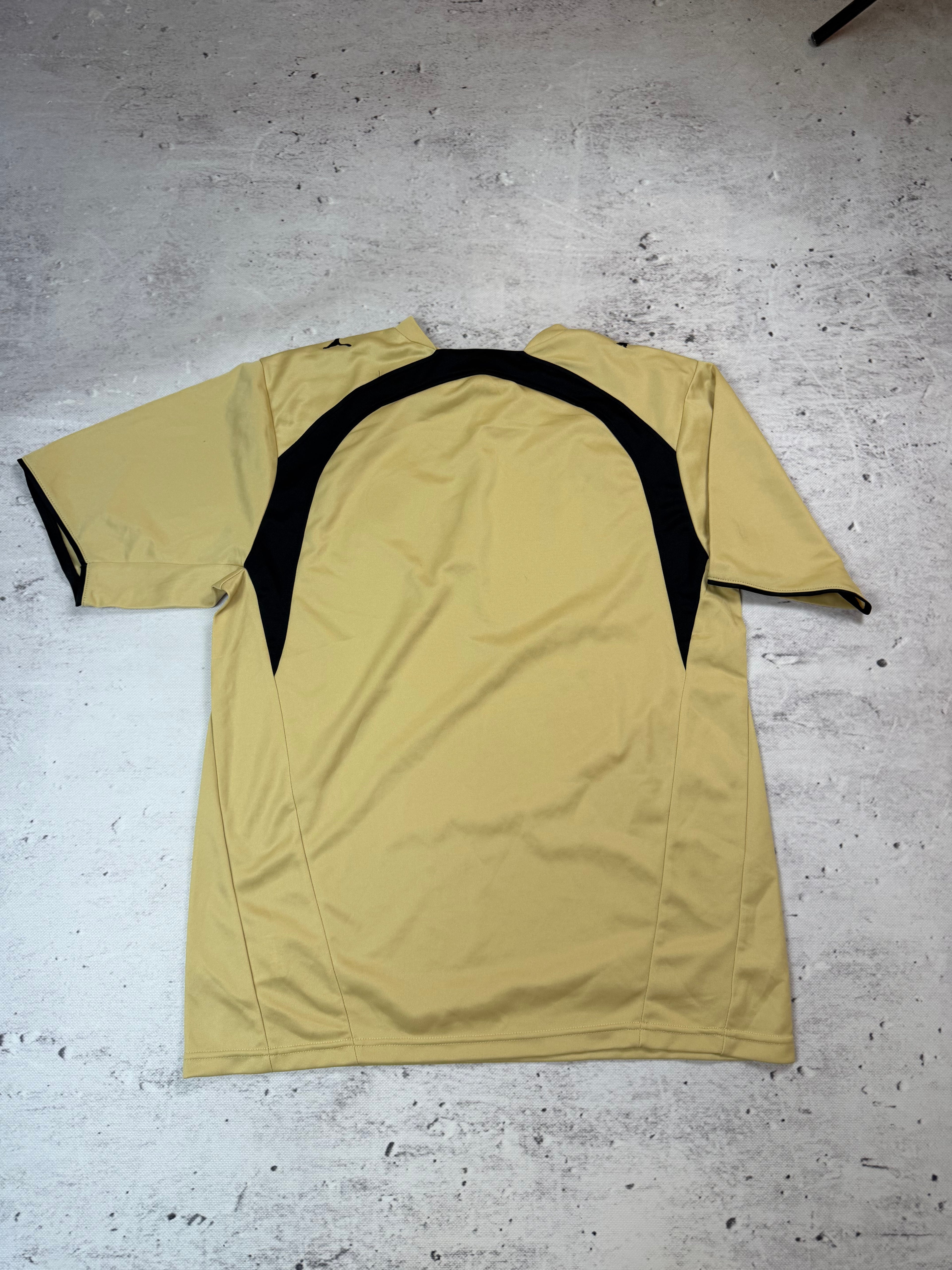 Puma Olympiacos FC Training Jersey Beige Black Size L Vintage Football Shirt